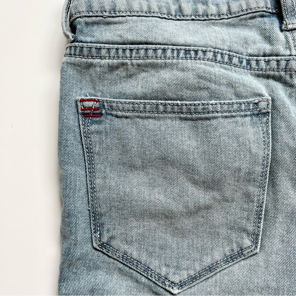 Denim Ripped Light Blue Mid Rise Shorties - Picture 6 of 8